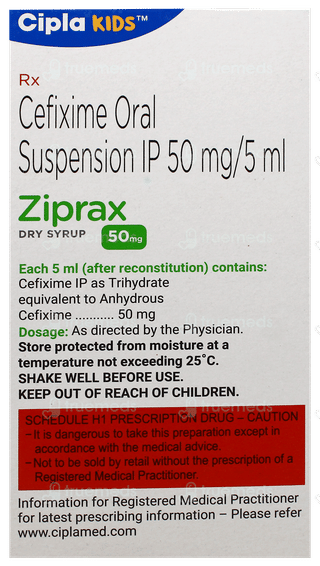 Ziprax 50mg Strawberry Flavour Dry Syrup 30ml
